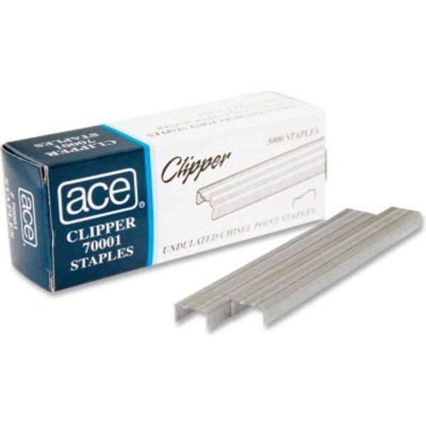 Ace Office Products Ace® Undulated Staples, For Use with 07020 Clipper Plier Staplers, 210 Per Strip, 5000/Box 70001